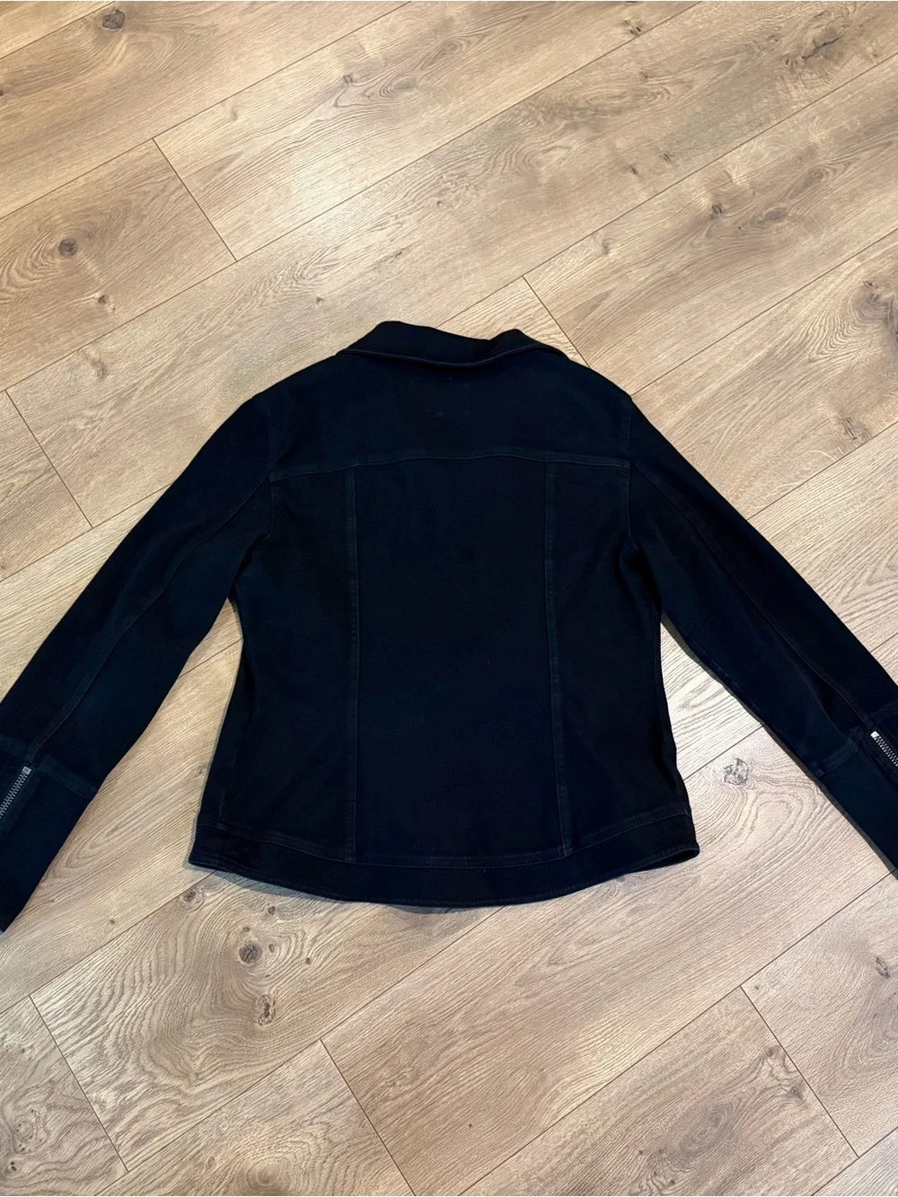 Liverpool LA Woman's Black Biker Moto Jacket Full Zip Long Sleeve Size L